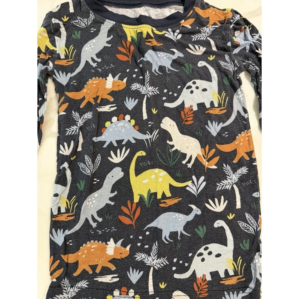 Little Sleepies Pajama Set Dino Top 4T / Alphabet Animals Pants 3T Bamboo